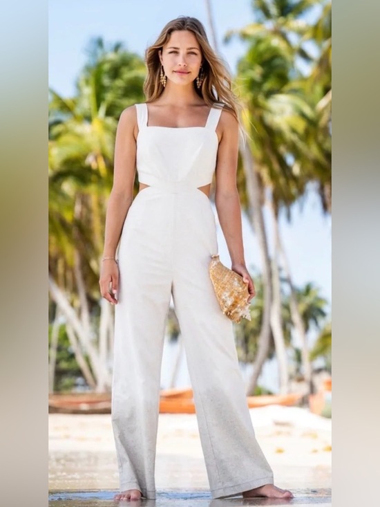 Altar'd State Pants - Altar’d State Alise Linen Jumpsuit in Khaki